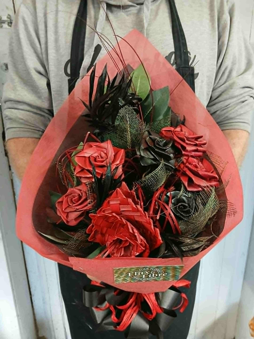 Red & Black Presentation Bouquet